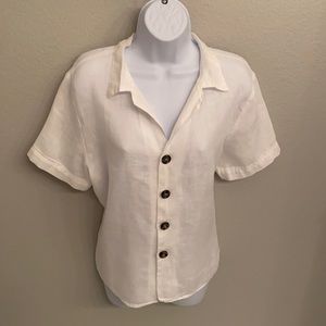 CP Shades White Linen Shirt M